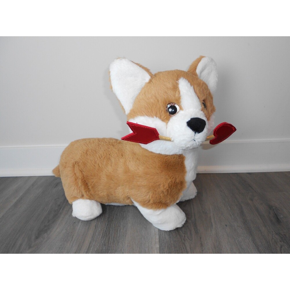 Corgi Plush Stuffed Animal Cupid Arrow Valentine Day Dog Soft Toy 12 Inch